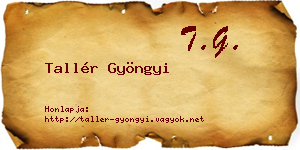 Tallér Gyöngyi névjegykártya