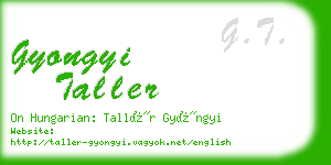 gyongyi taller business card